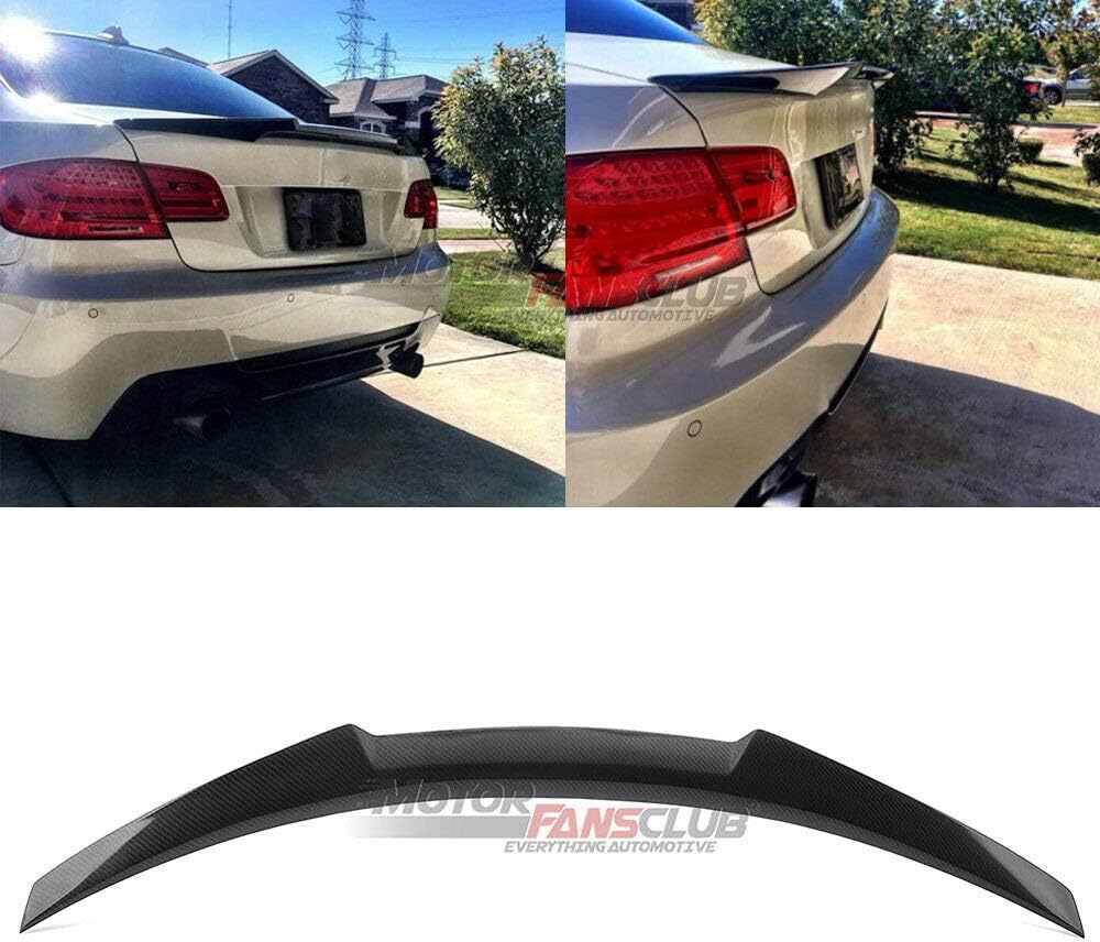 Amazon Com Motorfansclub Rear Spoiler Fit For Compatible With Bmw E92 320i 328i 335i Coupe Trunk Spoiler M4 Style 2007 2013 Real Carbon Fiber Automotive