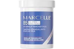 Marcelle Oil-Free Eye Make-Up Remover Pads, Sensitive Eyes, Long-Wearing Makeup Removal, Micellar Technology, Hypoallergenic,