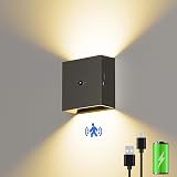 Suright LED Wall Light with Motion Sensor 3000K 2000mAh Type-C Black view 1