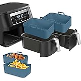2pcs Silicone Air Fryer Liners, Air Fryer Silicone Liner Reusable - Food Safe Non Stick Air Fryer Basket Accessories Replacem