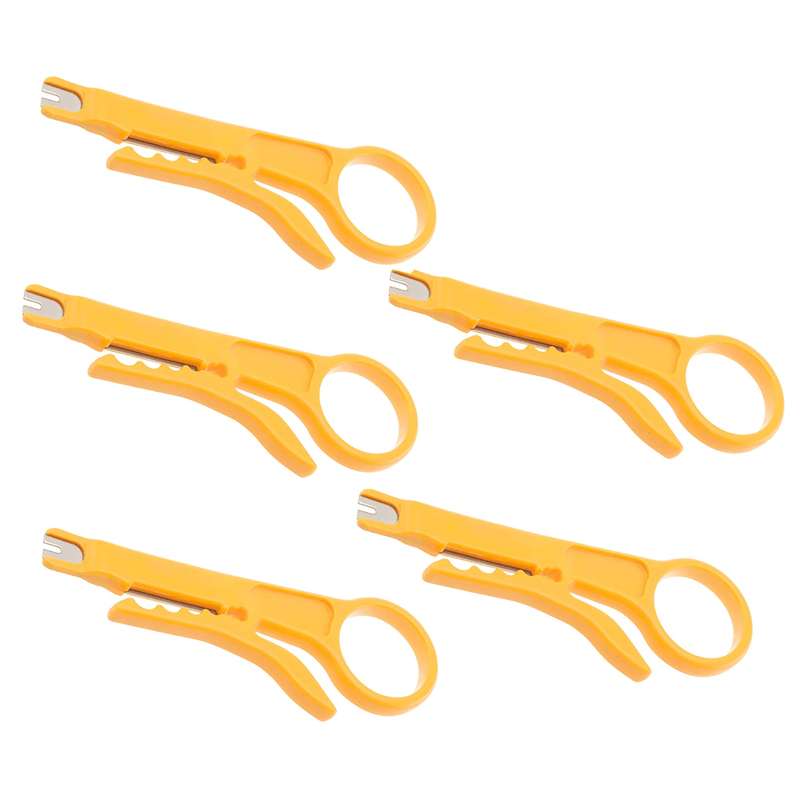 5 PCS IDC Insertion Tool Wire Stripper Punch Down UTP Cable Cutter Stripper Tool, Yellow