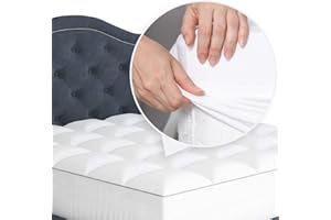 Sleep Mantra Twin XL Cooling Mattress Topper, Pillow-Top Optimum Thickness, Soft 100% Cotton Fabric, Breathable & Plush Quilted Down-Like Fill, Snug Deep Pocket fit for Mattresses 8-20 inch, White
