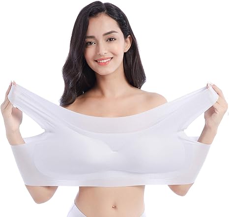FEOYA Women's Seamless Stretchy Sleep Bra Lace Thin Wireless Plus Size Sport Bra at Amazon Women 