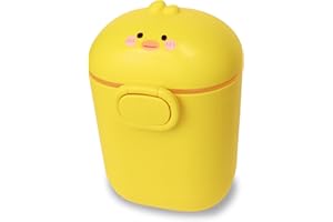 KIDDOSPHERE Baby Formula Dispenser, Portable Formula Container to go for Travel, BPA-Free Formula Storage Containers with Scoop and Leveler, Formula Container with Carry Handle for Outdoor (15 Ounce, Yellow)