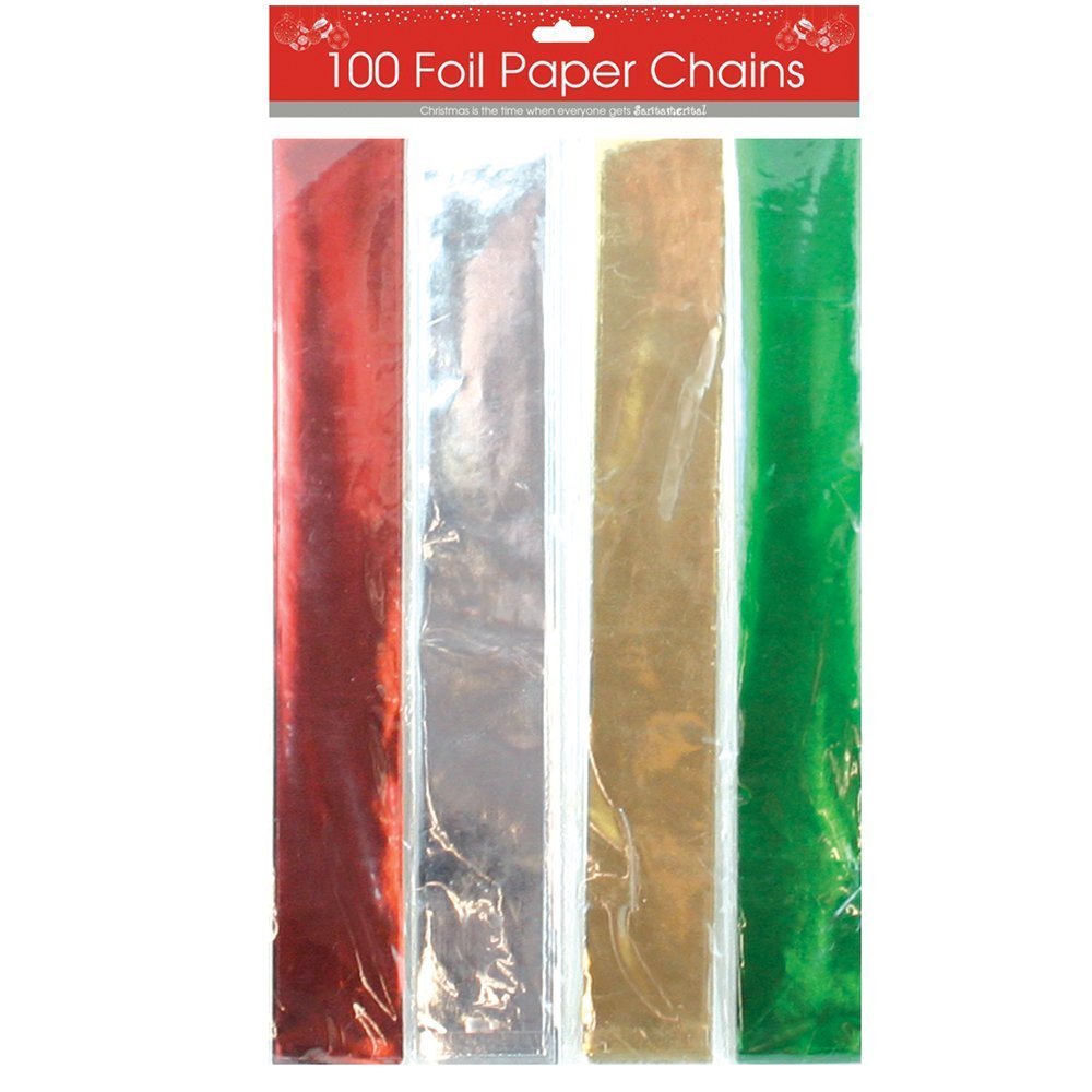 Tallon Christmas Decorative Paper Chains, Craft Card, 100 Pieces