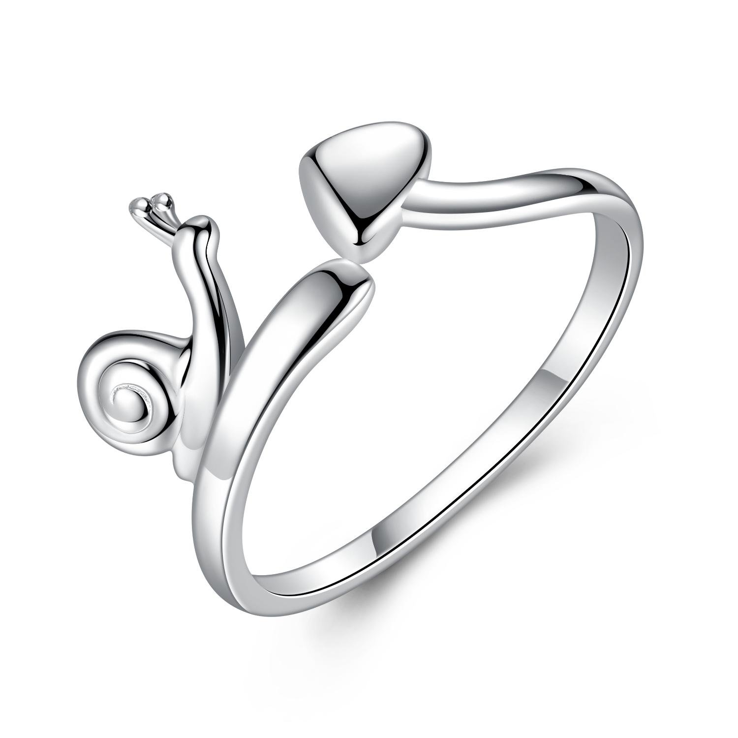 VIKI LYNN Women Girls 925 Sterling Silver Adjustable Snail Finger Rings
