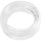 Eastrans 10ft x 1/4" ID Clear Vinyl Tubing, Flexible Hybrid PVC Tubing Hose, Lightweight Plastic Tube UV Chemical Resistant V