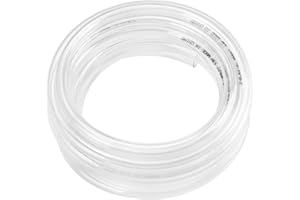 Eastrans 10ft x 1/4" ID Clear Vinyl Tubing, Flexible Hybrid PVC Tubing Hose, Lightweight Plastic Tube UV Chemical Resistant Vinyl Hose, BPA Free and Non Toxic