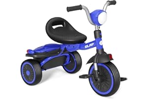 Glaf Toddler Bike for 2-5 Year Olds Tricycle for Toddler 1-3 Kids Tricycle Baby Bike with Adjustable Seat and Storage Basket Kids Trike Toys & Birthday Gifts for 1+ Years Old Boys Girl (Blue)