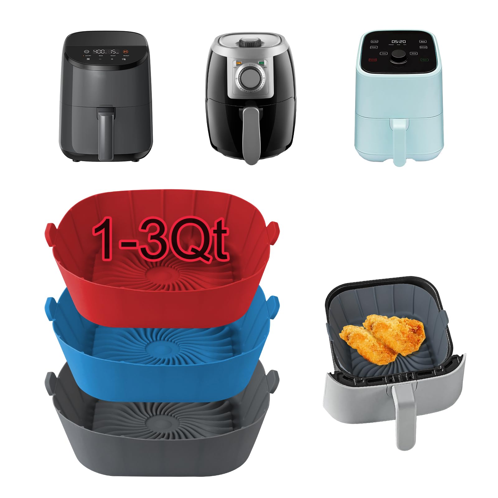 SIUDANGKA Air Fryer Silicone Liners for 2 to 3 Qt