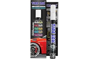Tire Ink White Tire Paint Pen - Waterproof Permanent Paint pens for Car Wheels Lettering | Car Wash Safe and Durable | Made in Japan (Pack of 1)