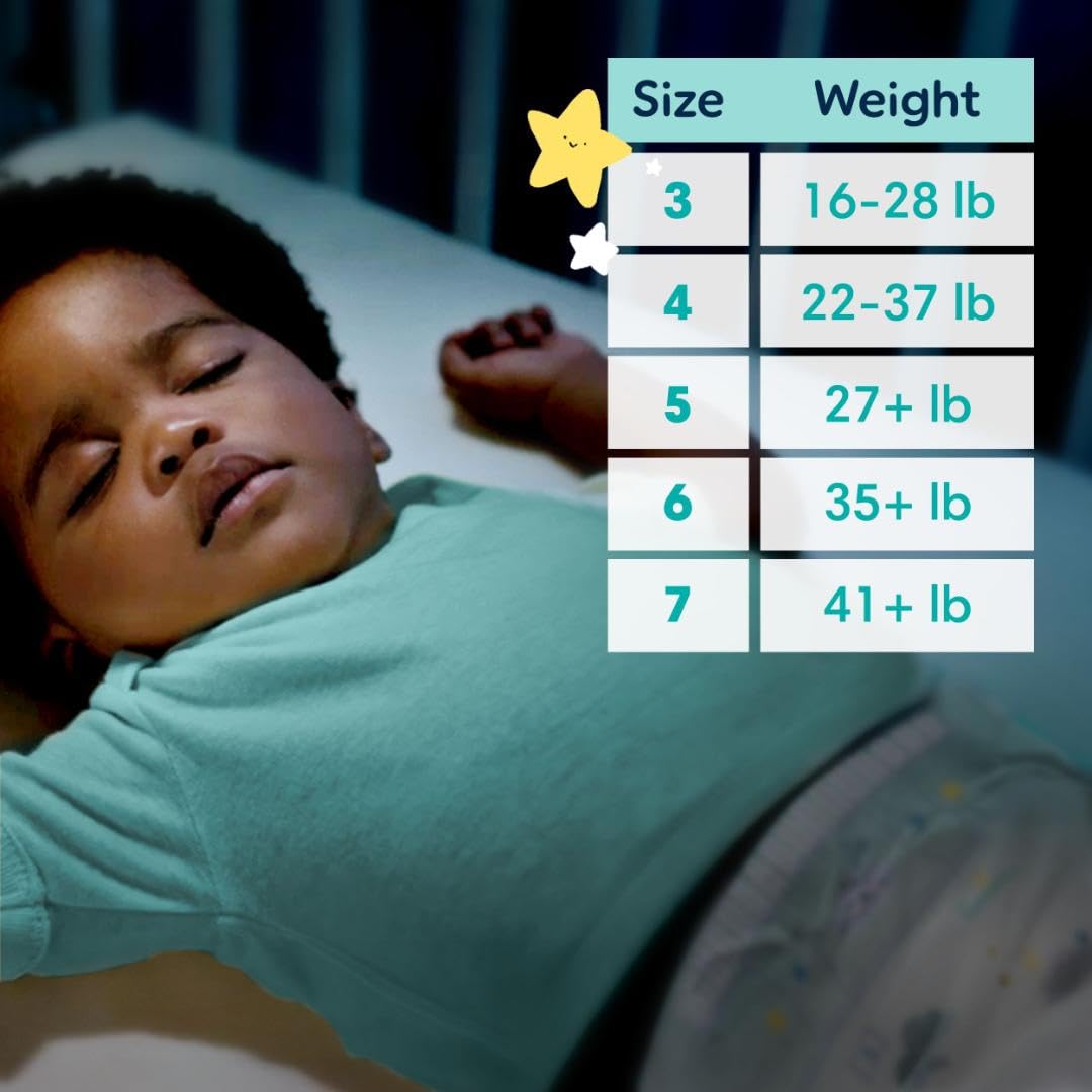 Pampers ZZZ Overnight Diapers, Size 7 (41+ lbs), 36 Count, Nighttime Protection Disposable Baby Diaper, Night Time Leak and Skin Protection