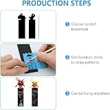 Vicloon Scratch Art for Kids 36Pcs Rainbow Bookmarks 18 Stylus 4 Stencils view 4