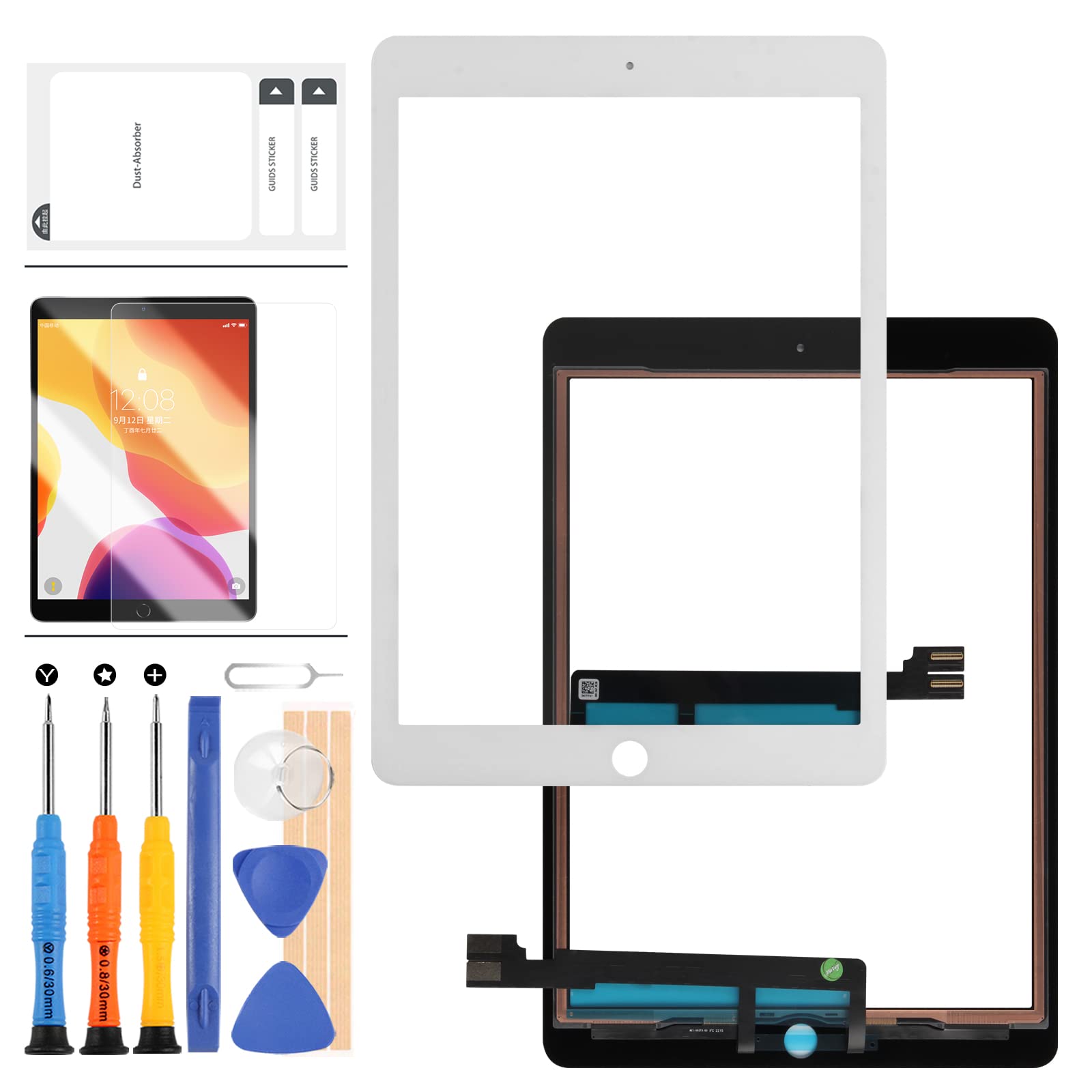 LADYSON For iPad Pro 9.7 Touch Screen Replacement,Touchscreen (Not LCD!) Touch Digitizer,Glass Repair Parts Kits for iPad Pro 9.7 2016 A1673 A1674 A1675 (White)