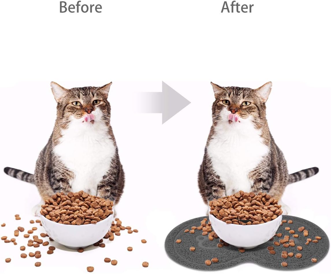 SunAter Silicone Pet Feeding Mat, Feeding Bowl Mat Waterproof Non-slip Pet Food PVC Mat for Cats and Dogs - Image 4