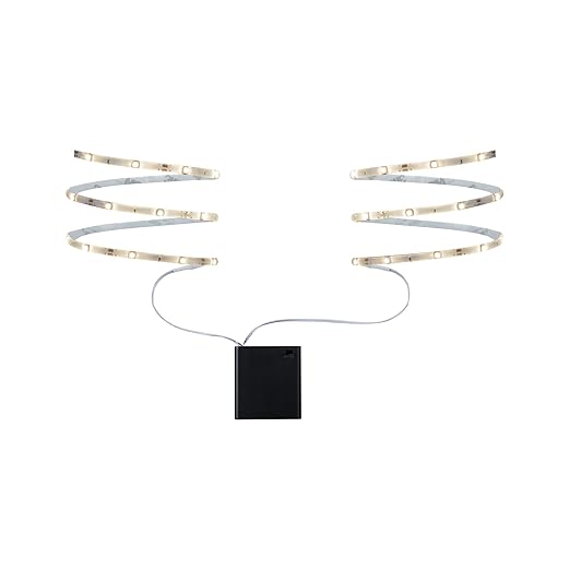 Paulmann 707.01 Function Mobil Strip 2x80cm Warmweiß 1,2W 9V 6LR61 Weiß Metall/Kunststoff 70701 LED Lichtband Lichtstreifen L