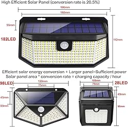 Aootek Solar Lights Outdoor 182 LEDs 2500Lm Solar