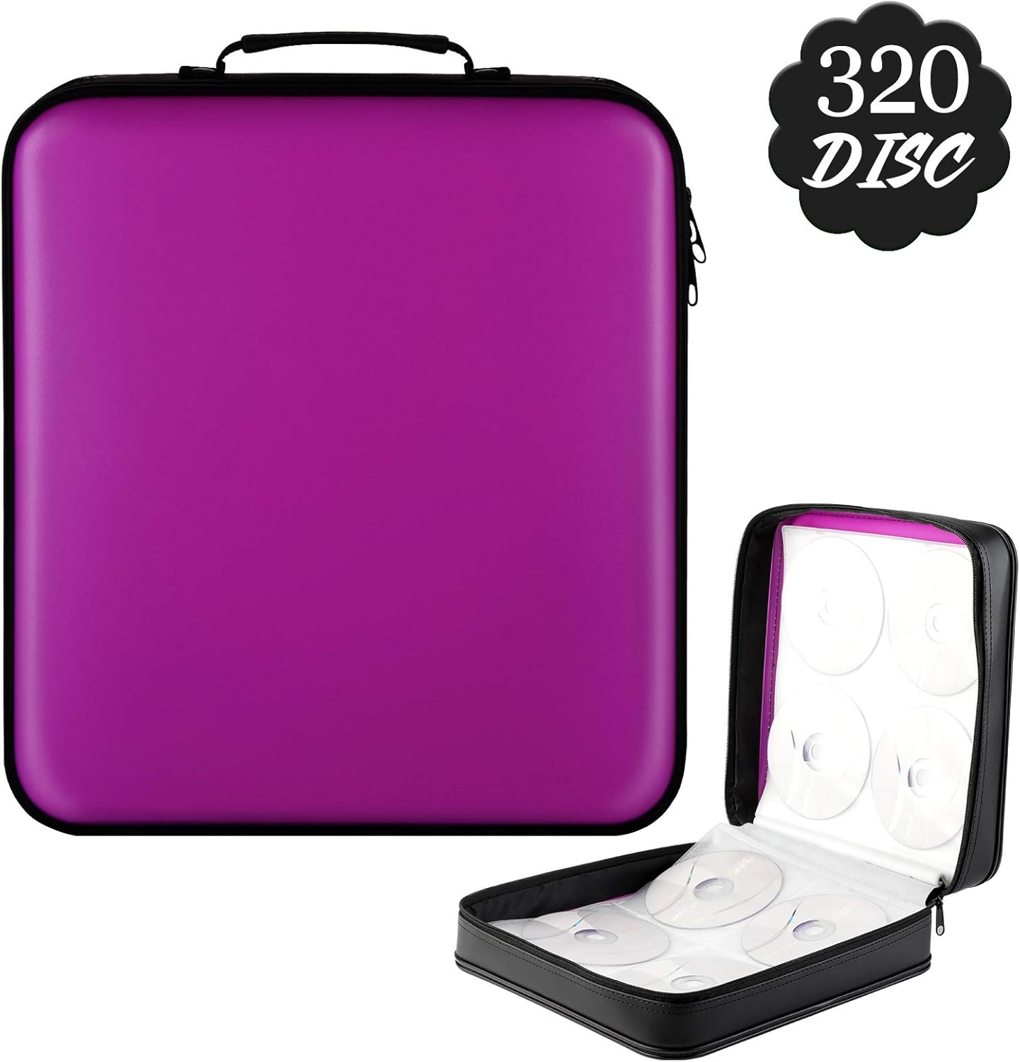 CD Case, COOFIT DVD Case 320 Capacity DVD Storage CD Wallets Storage Case CD Organizer CD Holder: Home Audio & Theater