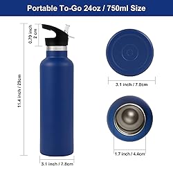 Neihepal 24oz Insulated Water Bottles Bulk 8
