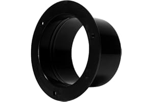 ALLVENT Dryer Vent Wall Plate 3" Black Plastic Straight Duct Connector Flange Wall Trim Pipe Collar for Heating Cooling Ventilation System(75mm)