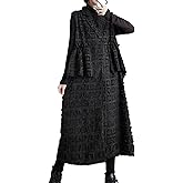 ellazhu Women's Funky Lapel Collar Cardigan Vest Solid Sleeveless Open Front Outerwear GZ28