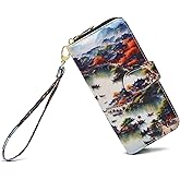 LOVESHE Women Wallet Card RFID For Womens Holder Blocking Credit Small Zipper Purse Pocket Bifold Slim Coin ID Ladies Wristlet Clutch Large Capacity Window Case Travel Zip Women's