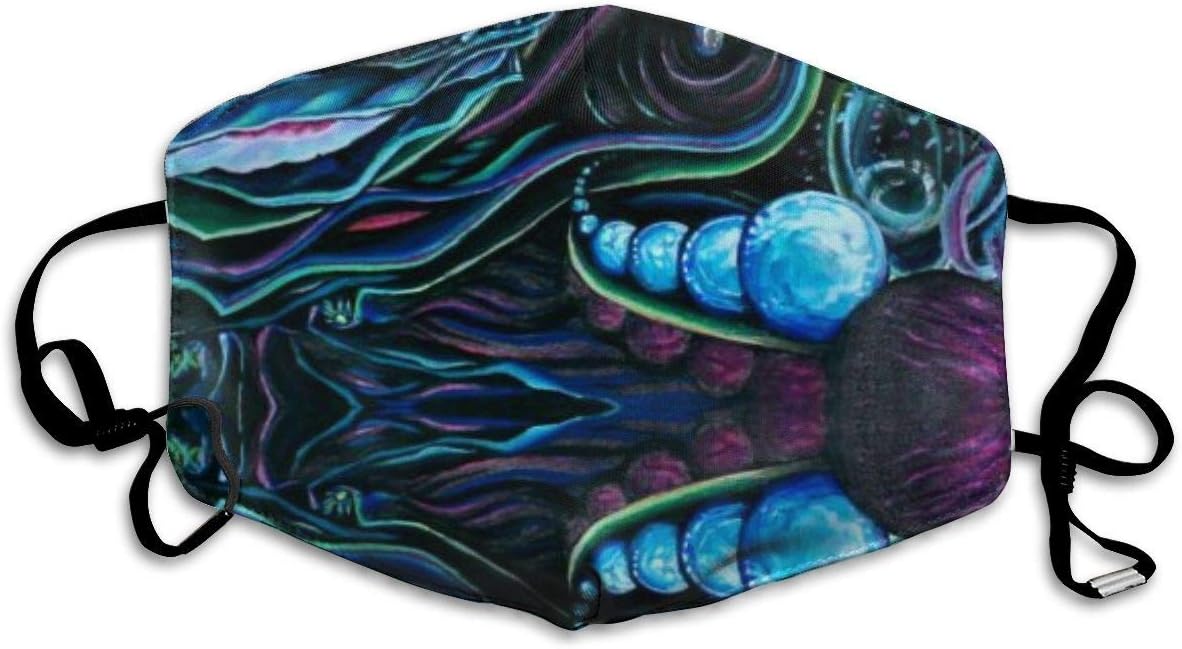 YongColer Premium Men Women Breathable Indoor Outdoor Half Face Mask - Adjustable Mask Psychedelic Lion