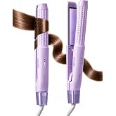 Tideway Hair Straightener,Dual Voltage 1" Ceramic Travel Flat Iron Cool Air | 110-240V Dual Voltage | 2-in-1 Cool Air Straightener and Curler | 10s Fast Heat-Up | 7.2-Ft Power Cord | Easy to Use Globally