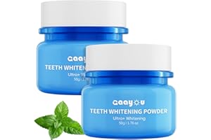 GAAYOU Teeth Whitening Powder 2PCS Tooth Powder Instant Tooth Whitening Mint Flavor Teeth Whitener Toothpaste Powders for Tooth Stain Removal 100g/3.53oz