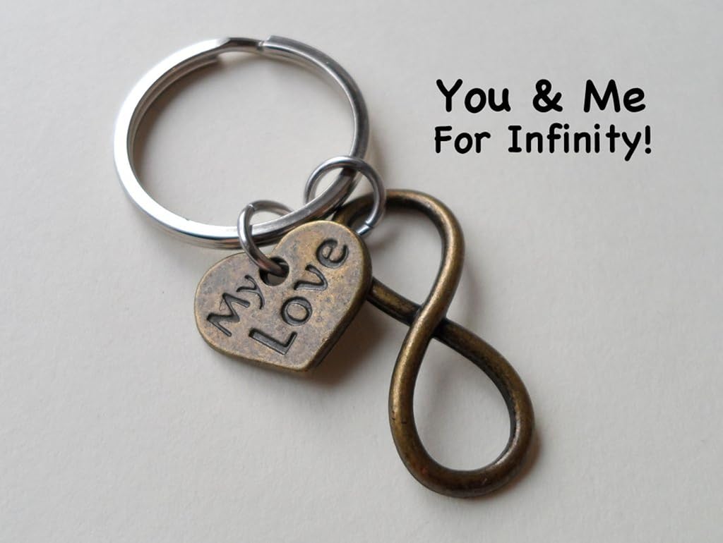 JewelryEveryday My Love Infinity Symbol Keychain - You and Me for Infinity S, Bronze - Image 3