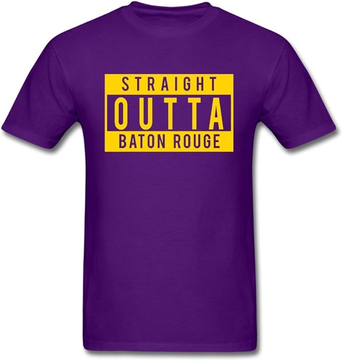 MozFashion Men's Straight Outta Baton Rouge TShirts purple Amazon.ca