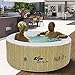 Goplus 4 Person Inflatable Hot Tub Outdoor Jets Portable Heated Bubble Massage Spa Set w/Filter & Repair Kit (Beige)