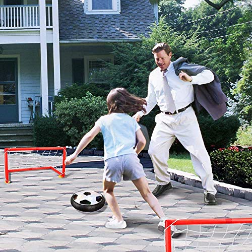 Hover Soccer Ball Kids Sport Toys Air Power Soccer 2 Goals Gift LED Light Up Hover Training Football Disk Indoor Outdoor Ball Games Boys Girls Age 2-14 Gift Christmas Birthday Holiday Toys New Year