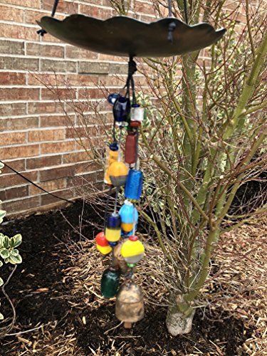 Bird Feeder Bath With Iron Tray and Beads 27 in Long Wind Chime with Nana Bells