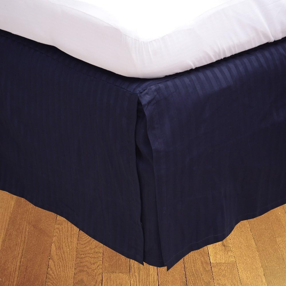 Ras Decor Linen 1 X Bed Skirt Navy Blue Stripe,FullXXL
