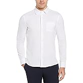 Perry Ellis Mens Long Sleeve Untucked Slim Fit Dress Shirt