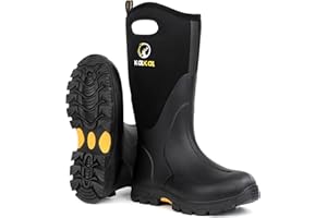 Kalkal Rubber Boots for Men and Women, Waterproof Insulated Rain Boots, Neoprene Breathable Mud Boots, Outdoor Anti-slip Mens Work Farming Hunting Boots