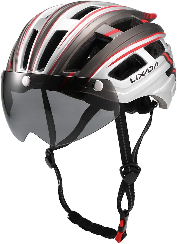 Visiera Magnetica Staccabile Protezione Uv Casco Da Mountain Bike Con Luce Posteriore Per Uomini E Donne Lixada Sport E Tempo Libero Caschi E Accessori