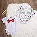Oklady Valentines Baby Girl Boy Snowflake Coat+Romper Playsuit Bow Outfits Clothes 2pcs