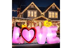 DINESIL 9ft Valentine Inflatable Love Letters with Build-in LED Lights, Blow Up Valentine Decorations Romantic Decor for Valentine Wedding Birthday Anniversary Indoor Outdoor Yard Lawn Garden Party Supplies