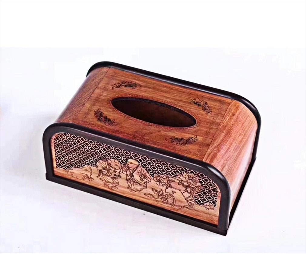HYX Wooden Bamboo Rectangular Tissue Box Cover - Dispenser - Decorative Organizer for Bathroom, Office Desk & Car