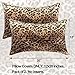 CARRIE HOME Soft Plush Leopard Print Faux Fur Lumbar Pillow Covers for Home Couch Sofa (Set of 2, 12x20 inch)
