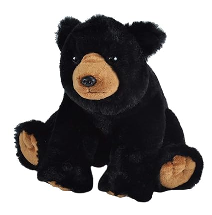 E-Chariot Soft Toys Black Bear Plush Stuffed Animal Cuddlekins by Wild Republic (10901) 12 Inches