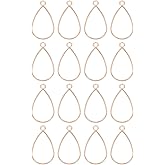 uxcell 32 Pcs Open Bezel, Teardrop Resin Bezels Pendants Open Back Bezels Metal Hollow Frame Charm for DIY Resin Crafts Earrings Jewelry Making, Rose Gold
