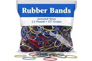 BAZIC PRODUCTS BAZIC Assorted Dimensions 227g/0.5 lbs. Rubber Bands, Multi Color