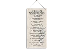HILUS 12 Things To Always Remember. Wooden Wall Decor, Farmhouse Blessed Sign for Home Decor