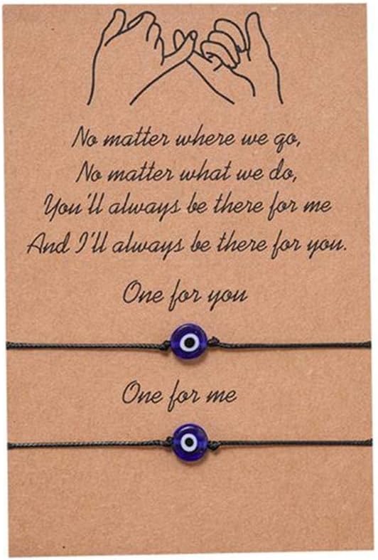 Ziper 2pcs Evil Eye Adjustable Bracelet Kabbalah String Bracelet/BFF Bracelet