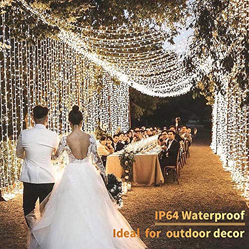 YEOLEH String Lights Curtain USB or Battery Powered,Bedroom Fairy