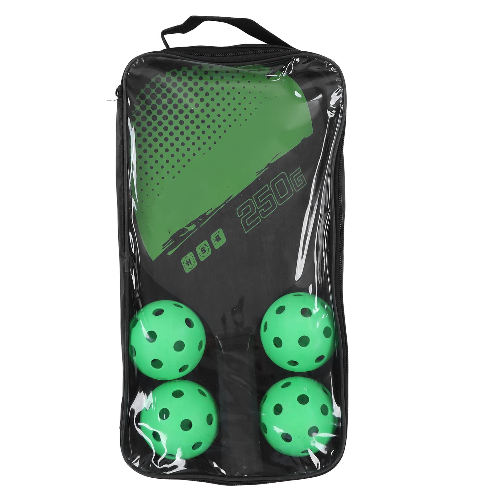 Set Portable 2 Paddles and 4 Balls Set with Storage Bag for Outdoor Sports