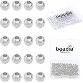 BEADIA Platinum Plated Round Spacer Beads 3mm 300pcs for Jewelry Making Findings Non Tarnish